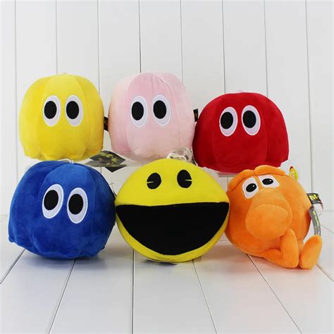 New 6pcs Pixels Movie Pacman Q Bert Qbert & Ghost Plush pendant Stuffed ...