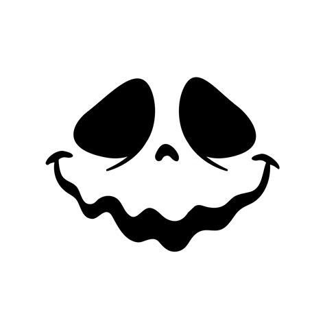 Scary Ghost Horror Face Silhouette Vector For Carving On Halloween Pumpkin 2756722 Vector Art at ...