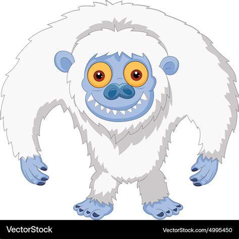 Smiling cartoon yeti Royalty Free Vector Image