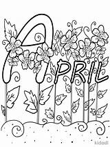 Printable April Month Coloring Page  Free Pages sketch template