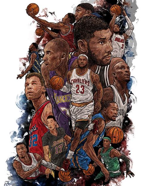 Story of the 22 NBA players. make us happy. on Behance | Collage illustration, Nba art ...