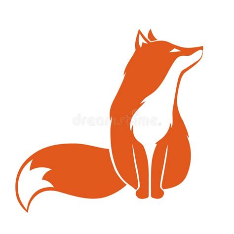 Emblem Design of Red Fox. Silhouette of the Animal Stock Vector ...