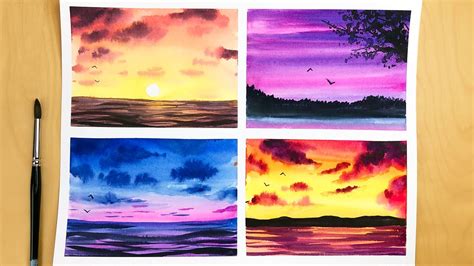 Easy Watercolour Painting Sunset