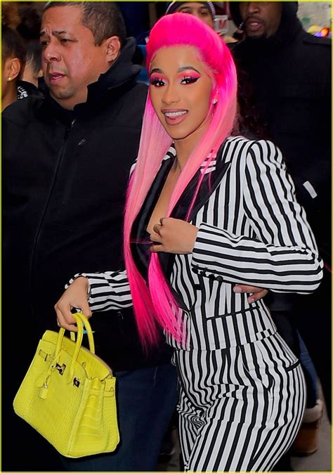 Cardi B Sports Pink Hair With Striped Suit for 'Rhythm & Flow' Filming: Photo 4209536 | Cardi B ...