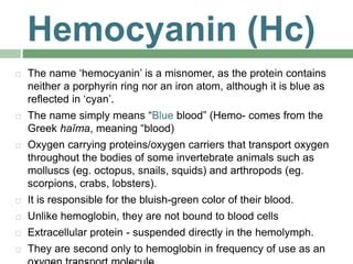 Hemocyanin and Hemerythrin | PPT