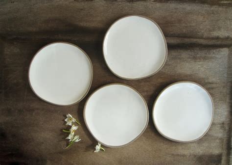 Ceramic Plates Set of 4 Handmade Stoneware Plates Dessert - Etsy