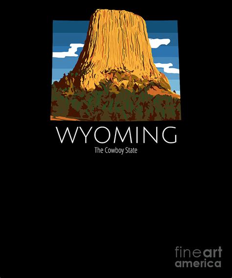 Wyoming Proud State Motto The Cowboy State product Digital Art by Jacob ...