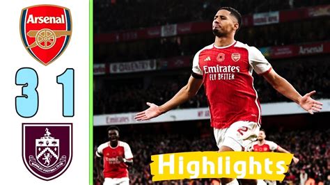 Arsenal vs Burnley | Match Highlights 3-1 | Trossard, Saliba, Zinchenko ...