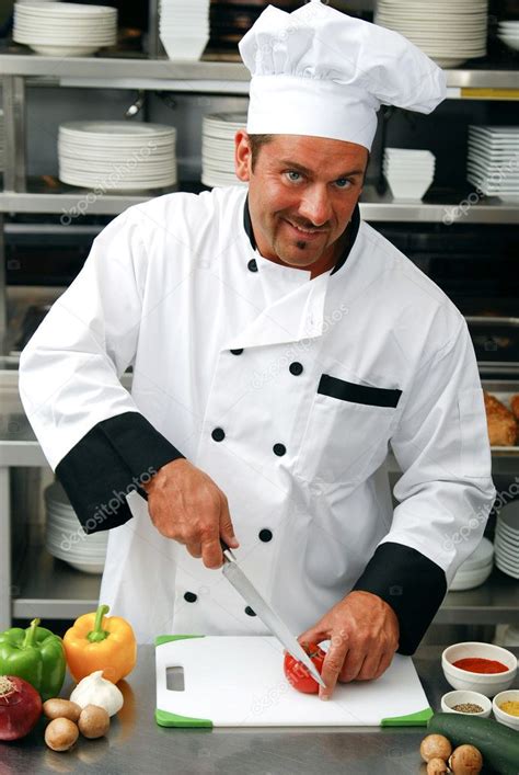 Chef cutting vegetables — Stock Photo © elvinstar #1027134