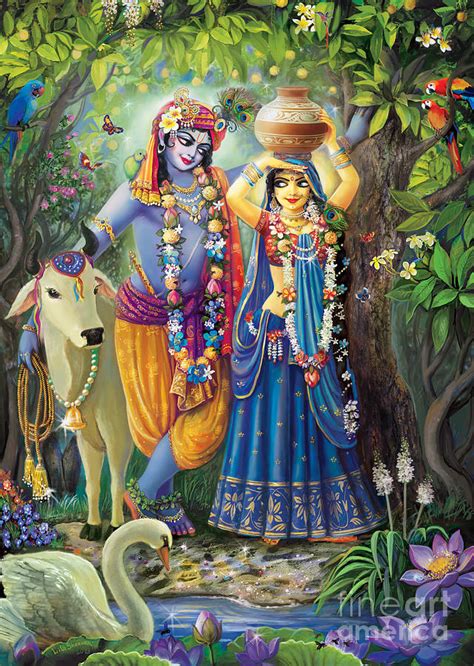 Radha-krishna Radhakunda Painting by Lila Shravani