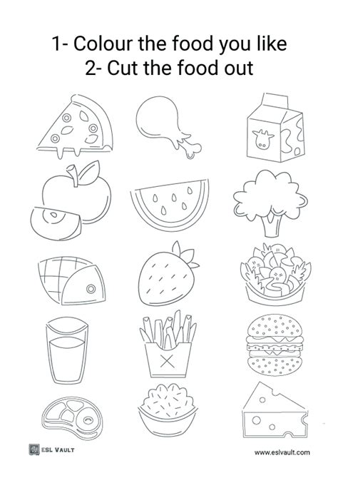 Printable paper food craft - a fun kids activity - ESL Vault