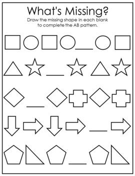 Patterns Printables What Is Missing Kindergarten Math Worksheets