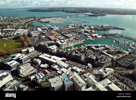 New Zealand, Auckland, Aerial view of city and harbour Stock Photo - Alamy