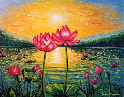 Lotus Pond In Bloom Oils 30x24" (i.redd.it) submitted by ...