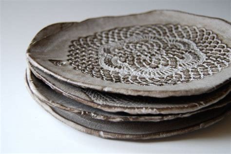Ceramic plates for dessert, Handmade, set of 4, by ... | Керамика, Фарфор