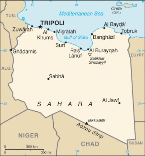 Map of Libya. Terrain, area and outline maps of Libya - CountryReports