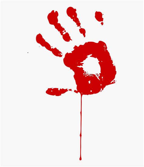 Zombie Vector Png - Bloody Hand Print Clip Art, Transparent Png - kindpng