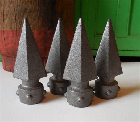 4 Cast metal Finials Caps Wrought iron fence posts Spear | Etsy