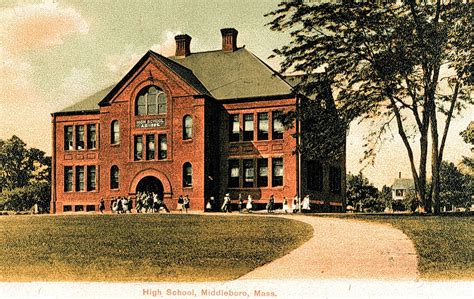 Middleboro, MA First High School built in 1886 next to the town hall ...