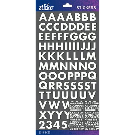 Sticko Alphabet Stickers-White Futura Bold Small - Walmart.com ...