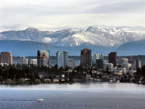 Downtown Bellevue Skyline - with Mountains as a Backdrop | Flickr