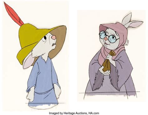 Robin Hood Skippy and Mother Rabbit Production Cels Group of 2 Walt Disney, 1973 by Walt Disney ...