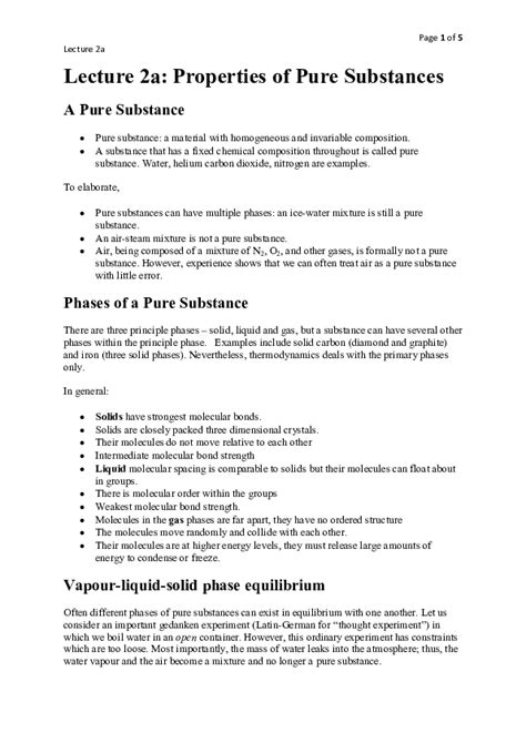 (PDF) Lecture 2a: Properties of Pure Substances A Pure Substance | M ...