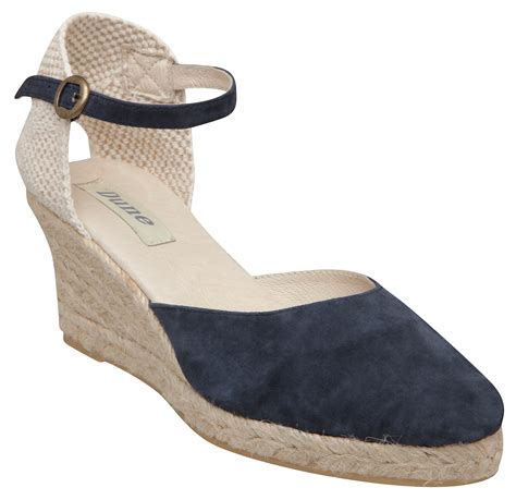 DUNE WOMENS NASHVILLE NAVY BLUE LADIES ESPADRILLE WEDGE SANDALS SHOES ...