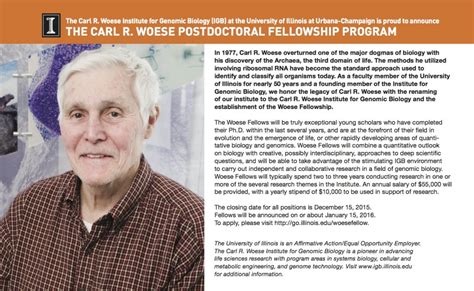 Carl R. Woese Postdoctoral Fellowship – microBEnet: the microbiology of ...