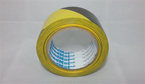 YELLOW AND BLACK STRIPE FLOOR MARKING TAPE 48 MM X 30 M (X2 QUANTITY)