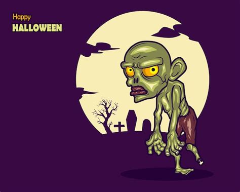 Premium Vector | Zombie in Halloween party background wallpaper