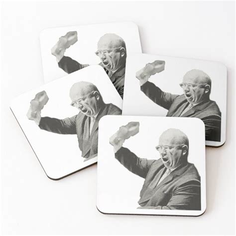 "Nikita Khrushchev shoe banging" Coasters (Set of 4) for Sale by PartisanDesigns | Redbubble