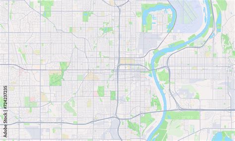 Omaha Nebraska Map, Detailed Map of Omaha Nebraska Stock Illustration ...