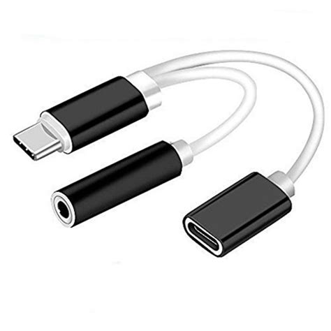 2 in 1 USB Type C to 3.5mm Headphone Audio Aux Jack Charge Adapter Cable Converter for Xiaomi Mi ...