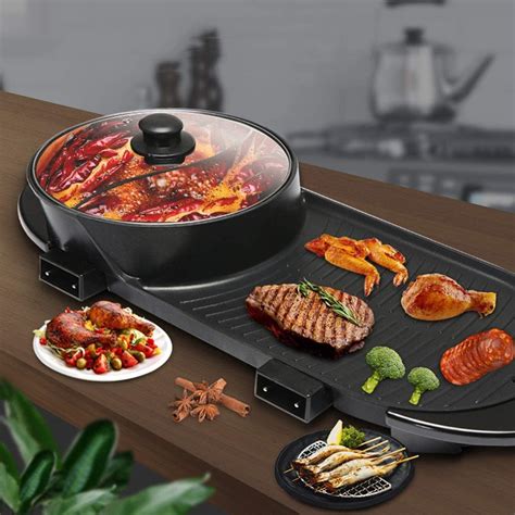 Review Portable Barbecue Grill, Portable Electric Grill BBQ Indoor Outdoor, with 1 Mini Pans ...