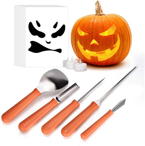 Pumpkin Carving Kit with 10 Carving Stencils Perfect for Halloween ...