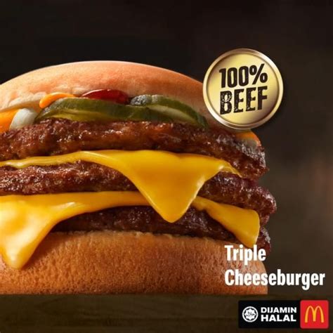 McDonald's Triple Cheeseburger | Mcdonald's triple cheeseburger, Triple cheeseburger, Cheeseburger