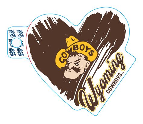 Wyoming Cowboys Heart Pistol Pete Decal | University of Wyoming