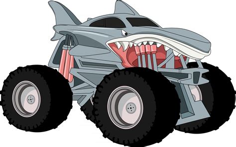 shark monster truck illustration vector 2888300 Vector Art at Vecteezy