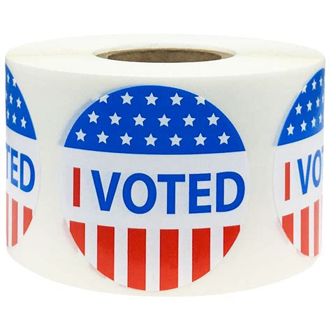 Red, White, and Blue I Voted Stickers Semi-Gloss 1.5" | InStockLabels.com