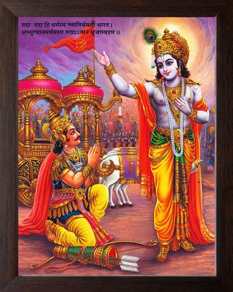 Art n Store: Lord Krishna Giving Preaching to Arjun in Mahabharata war ...