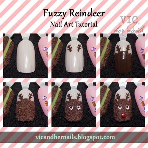 Vic and Her Nails: Fuzzy Reindeer Nail Art Tutorial
