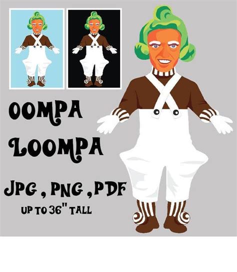 Hi Resolution Oompa Loompa Candy Maker Willy Wonka Clip art | Etsy