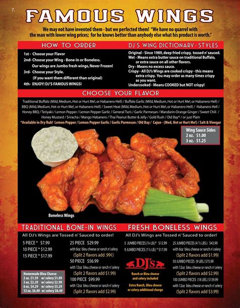 Kl Wings Menu