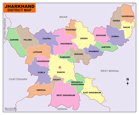 Map of Jharkhand with districts name - Bloggjhedu