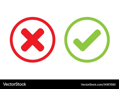 Tick cross wrong Royalty Free Vector Image - VectorStock