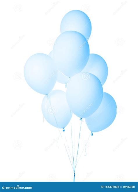 Bunch of Big Light Blue Balloons Object for Birthday Party Isolated on a White Stock Photo ...