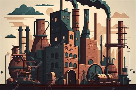 Premium Photo | Industrial Revolution vector style Art