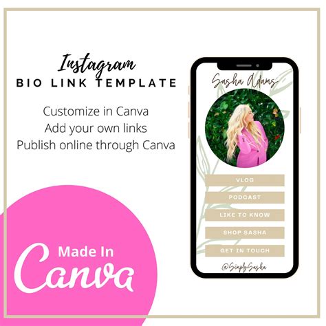 Instagram Link in Bio Template Blogger Templates Made in - Etsy