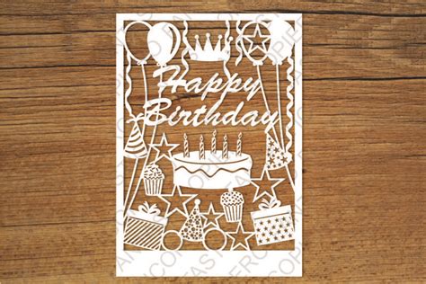 Free Happy Birthday card SVG files for Silhouette Cameo and Cricut ...